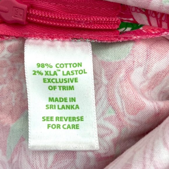 Lilly Pulitzer Pink Floral Print Palm Beach Fit Cropped Pants, Sz 4 - Picture 9 of 9